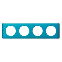 Дизайнерская рамка 4 местная, лазурный пунктум, 068774 Legrand, серия Celiane