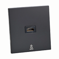 Дизайнерская розетка HDMI Aura Черный уголь, BABHD Bonze