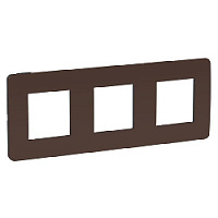 Дизайнерская рамка 3 местная, шоколад/антрацит, NU280617 Schneider Electric, серия Unica Studio