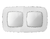 Дизайнерская рамка из оргстекла 2 местная, серебро, OF320402 Ambrella Volt