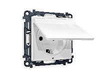 Комплект механизма электрической розетки с/з c шторками и крышкой, белый глянец, MA108010 Ambrella Volt