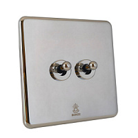 Дизайнерский выключатель Mira Зеркальный хром, BMC2KTA Bonze двухклавишный проходной