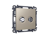 Комплект механизма розетки TV оконечной + SAT 5-862MHz 3.5dB/950-2150MHz 3.5dB , серо-бежевый, MA373310 Ambrella Volt