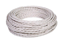 Ретро кабель (50м) белый, термостойкий, GE70121-01 ТМ МезонинЪ