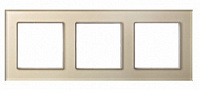 Дизайнерская рамка 3 местная, стекло шампань, 81003GCG Wedder, серия R3