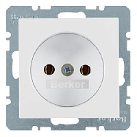 Дизайнерская розетка без заземления, полярная белизна, матовый, 6167031909 Berker, серии S.1/B.3/B.7