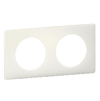 Дизайнерская рамка 2 местная, белый перкаль, 066702 Legrand, серия Celiane