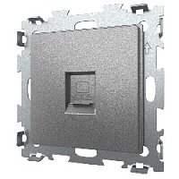 Дизайнерская розетка компьютерная RJ-45 кат. 5e, серая платина, GL-W201C-GPG CGSS, серия Эстетика