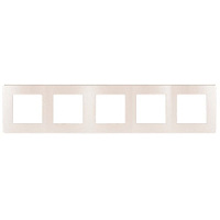 Дизайнерская рамка 5 местная, Сатин, перламутр, Б0052548 Эра, серия 12