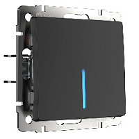 Дизайнерский выключатель с подсветкой, черный матовый, W1112108 Werkel, одноклавишный проходной