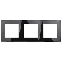 Дизайнерская рамка 3 местная, черный, Б0014766 Эра, серия 12