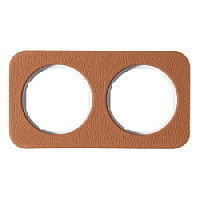 Дизайнерская рамка 2 местная, кожа/полярная белизна, 10122369 Berker, серия R.1