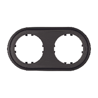 Дизайнерская рамка круглая 2 местная, черный, 889237-1 LK Studio