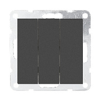 Дизайнерский выключатель, черный бархат, 842108-1 LK Studio, трехклавишный