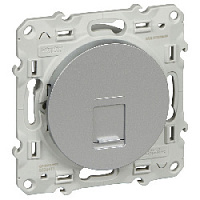 Дизайнерская розетка компьютерная RJ-45 кат. 5e, алюминий, S53R471 Schneider Electric, серия Odace