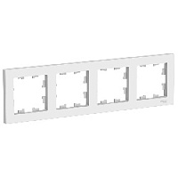 Дизайнерская рамка 4 местная, белый, ATN000104 Schneider Electric, серия Atlas Design