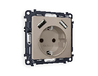 Комплект механизма электрической розетки 2USB A+A 18W (быстрая зарядка) с/з, серо-бежевый матовый, MA369010 Ambrella Volt