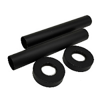 Маскировочный комплект для труб, с круглыми отражателями, черный матовый, 0491-1500V16S, S.R.Rubinetterie