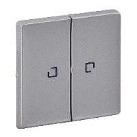 Двойная клавиша выключателя с подсветкой алюминий, 755222 Legrand, серия Valena Life