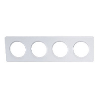 Дизайнерская рамка 4 местная, белый/белый, S52P808 Schneider Electric, серия Odace