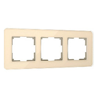 Дизайнерская рамка 3 местная, айвори, стекло, W0032443 Werkel