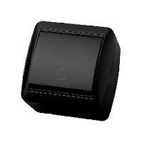 Дизайнерская кнопка звонковая IP44, графит, SQ1818-0316 TDM ELECTRIC, одноклавишный, серия Селигер