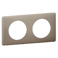 Дизайнерская рамка 2 местная, грей перкаль, 066722 Legrand, серия Celiane