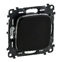 Дизайнерский выключатель с подсветкой, антрацит, 752936 Legrand, одноклавишный, проходной, серия Valena Allure