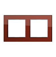 Дизайнерская рамка 2 местная, стекло красный оксид, AC582GLRT Jung, серия A Creation