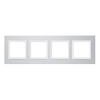 Дизайнерская рамка 4 местная, алюминиевый/полярная белизна, матовый, 10146914 Berker, серия B.7