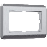 Дизайнерская рамка для двойной розетки, серебряный, поликарбонат, W0082106 Werkel