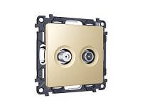 Комплект механизма розетки TV оконечной + SAT 5-862MHz 3.5dB/950-2150MHz 3.5dB , шампань, MA613310 Ambrella Volt