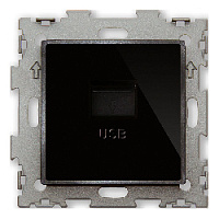 Дизайнерская розетка USB 2.1А, черный, GL-W201U-BCG CGSS, серия Эстетика