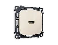 Комплект механизма розетки HDMI 2.0 40V/500mA 2.0GHz 5-18Gbit/s , бежевый глянец, MO314010 Ambrella Volt