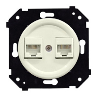 Ретро розетка RJ45, C.5E | UTP | T568A-B интернет, слоновая кость, B3-302-211M BIRONI