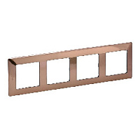 Дизайнерская рамка 4 местная, медь, 754164 Legrand, серия Valena Life