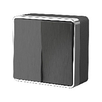 Дизайнерский выключатель, графит рифленый, W5020004 Werkel, двухклавишный, серия Gallant