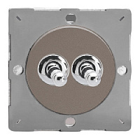 Ретро выключатель Pewter Effect, олово, EGT2R Varilight двухклавишный проходной