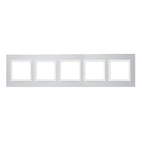 Дизайнерская рамка 5 местная, алюминиевый/полярная белизна, матовый, 10156914 Berker, серия B.7