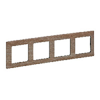 Дизайнерская рамка 4 местная, светлое дерево, 754184 Legrand, серия Valena Life