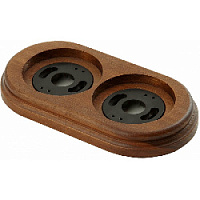 Рамка с пластиковой вставкой 2 местная, орех лакированный, овал, P250-ОЛ ФД КерамикЪ