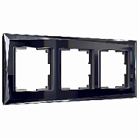 Дизайнерская рамка 3 местная, черный, стекло, W0031208 Werkel