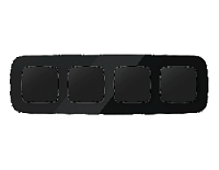 Дизайнерская рамка из натурального стекла 4 местная, черный, OF350804 Ambrella Volt