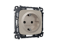 Комплект механизма электрической розетки с/з на винтовых зажимах, серо-бежевый матовый, MO366010 Ambrella Volt