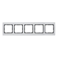 Дизайнерская рамка 5 местная, алюминиевый/антрацитовый, матовый, 10156904 Berker, серия B.7