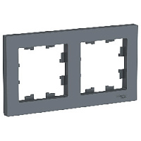 Дизайнерская рамка 2 местная, грифель, ATN000702 Schneider Electric, серия Atlas Design