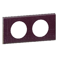 Дизайнерская рамка 2 местная, кожа пурпур, камень, 069442 Legrand, серия Celiane