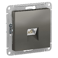 Дизайнерская розетка компьютерная RJ-45 кат. 6, сталь, ATN000986 Schneider Electric, серия Atlas Design