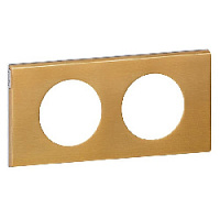 Дизайнерская рамка 2 местная, золото, 069132 Legrand, серия Celiane