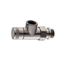 Дизайнерский клапан запорный осевой для радиатора 1/2" никель матовый 0671-1500NS00 S.R.Rubinetterie